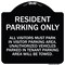 Signmission Parking Resident Parking Only Heavy-Gauge Aluminum Architectural Sign, 18" x 18", BW-1818-23358 A-DES-BW-1818-23358 - alternate 1